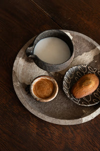 Earth Fragment Mottled Fiber-Look Serving Tray