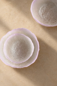 Petal Drift Blush Frosted Glass Serving Bowl