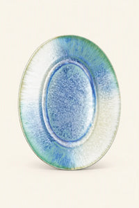 Tide Pool Blue-Green Ceramic Serving Plate