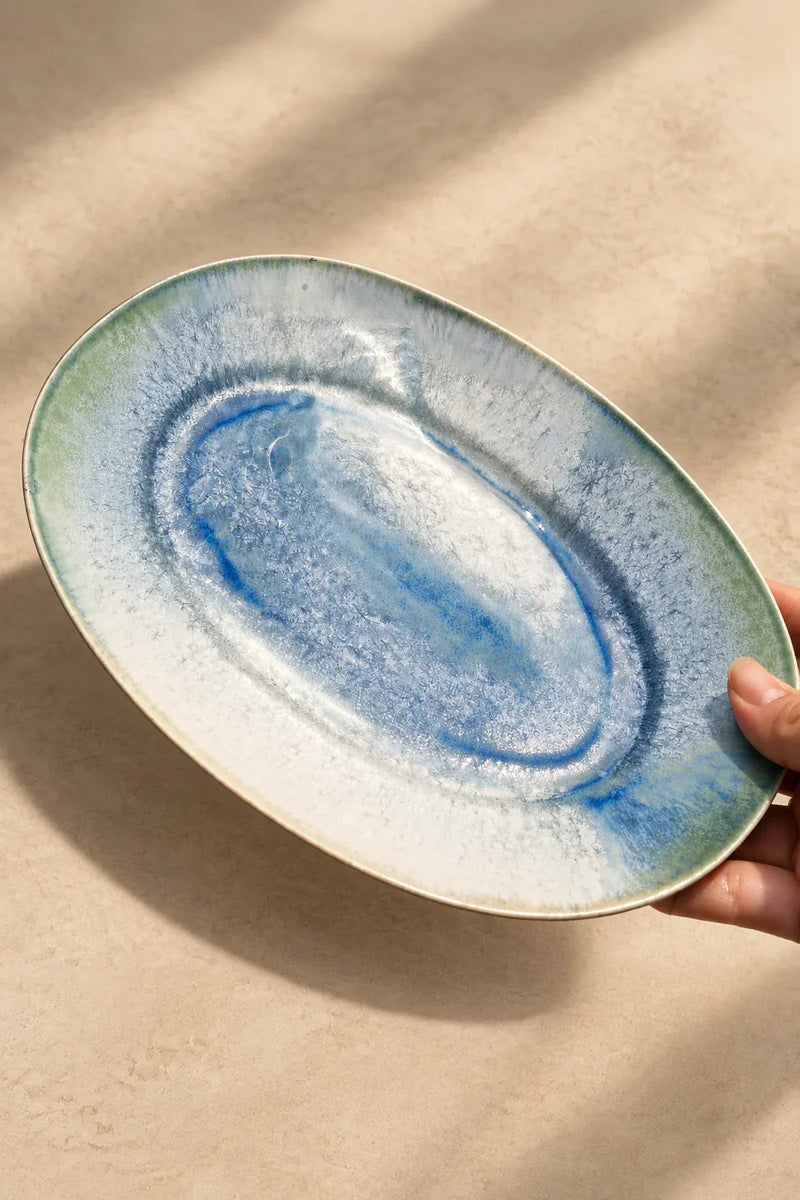 Tide Pool Blue-Green Ceramic Serving Plate