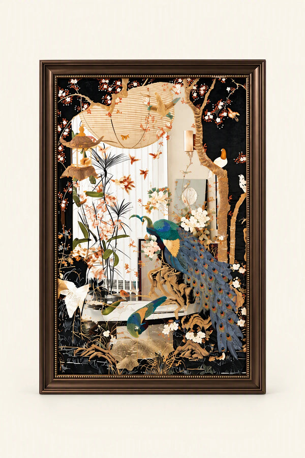 Hidden Paradise Espresso Wall Mirror