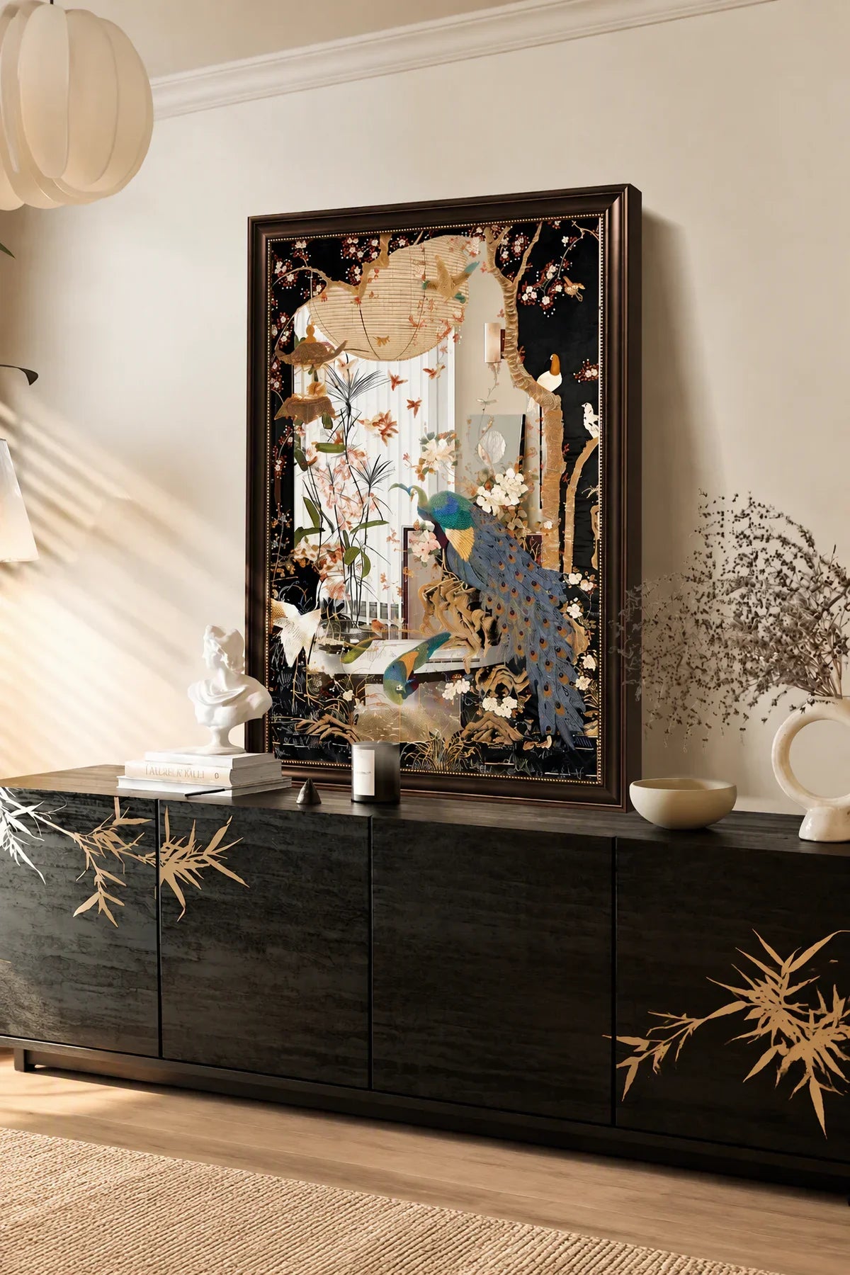 Hidden Paradise Espresso Wall Mirror