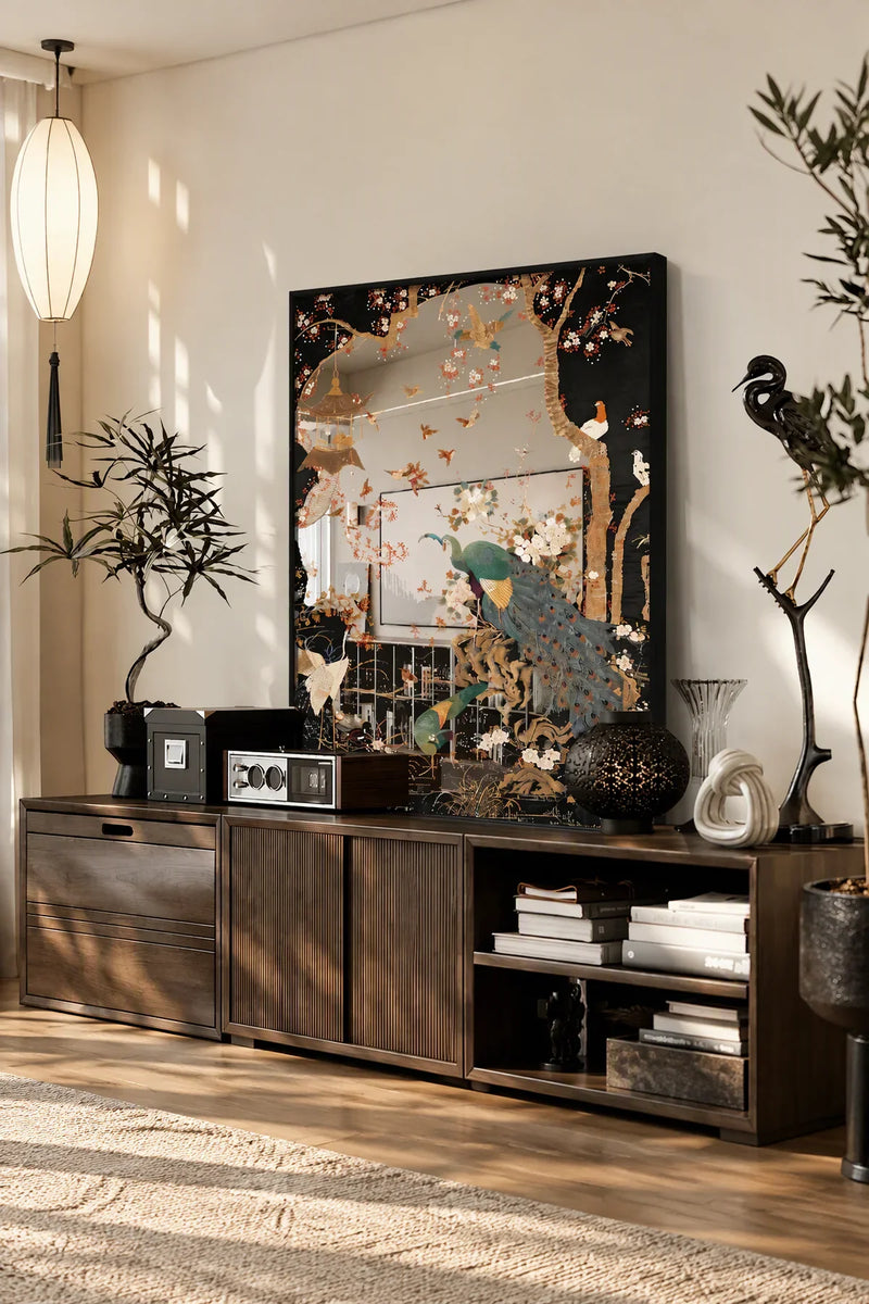 Hidden Paradise Espresso Wall Mirror