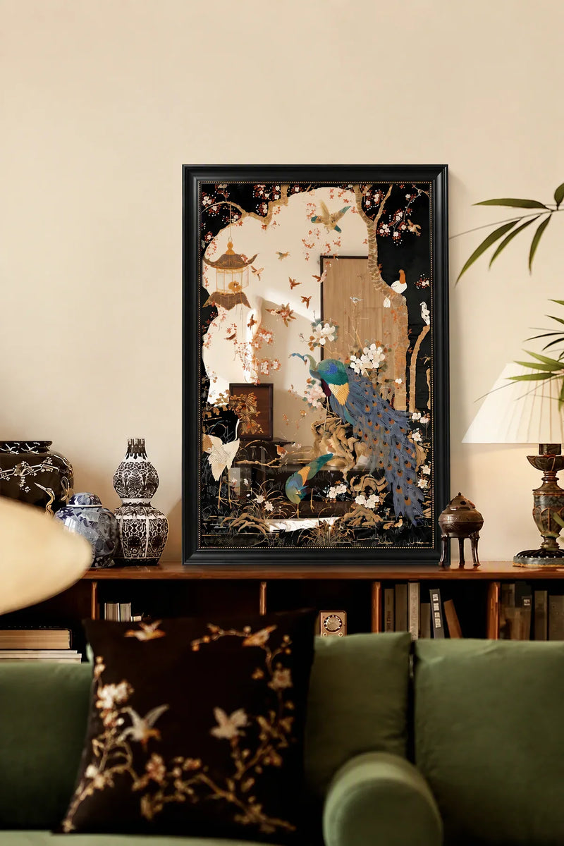 Hidden Paradise Espresso Wall Mirror
