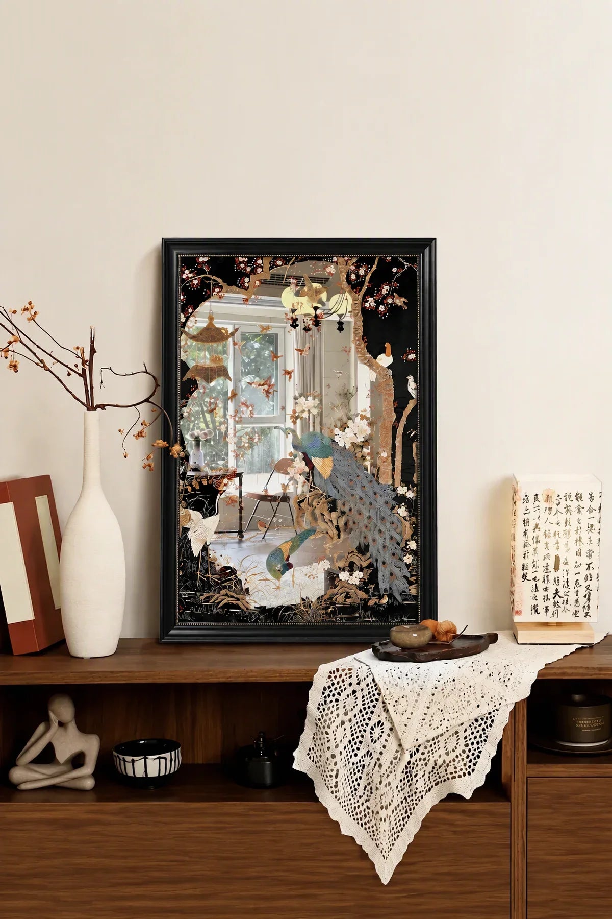 Hidden Paradise Espresso Wall Mirror