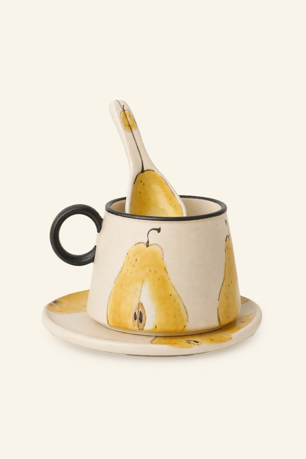 Pear Motif Porcelain Mug