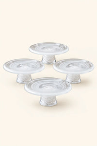 Cloud Current White-Swirl Glass Snack Plate