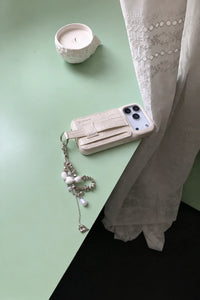 Crumple Cream Leather-Look Phone Case
