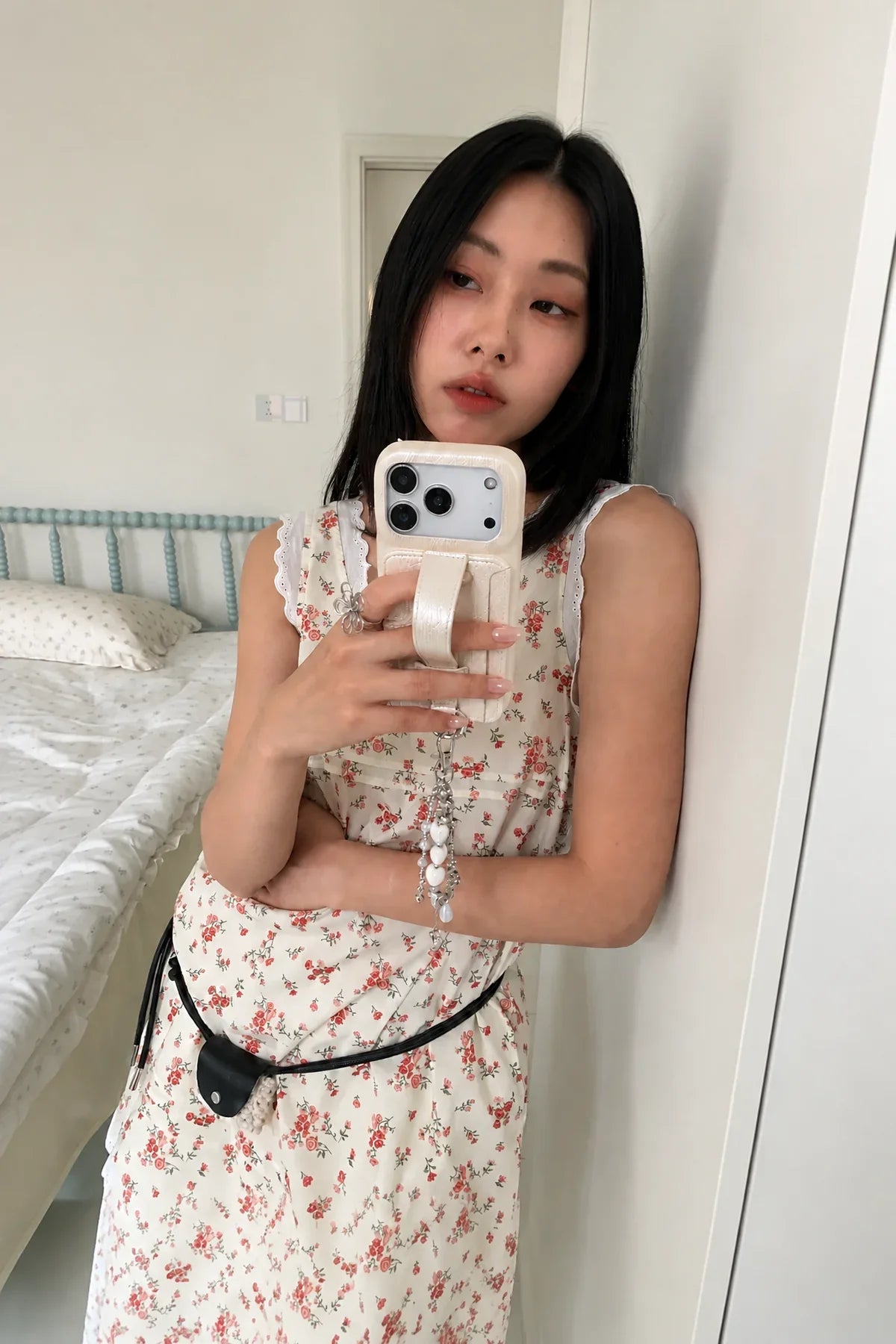Crumple Cream Leather-Look Phone Case