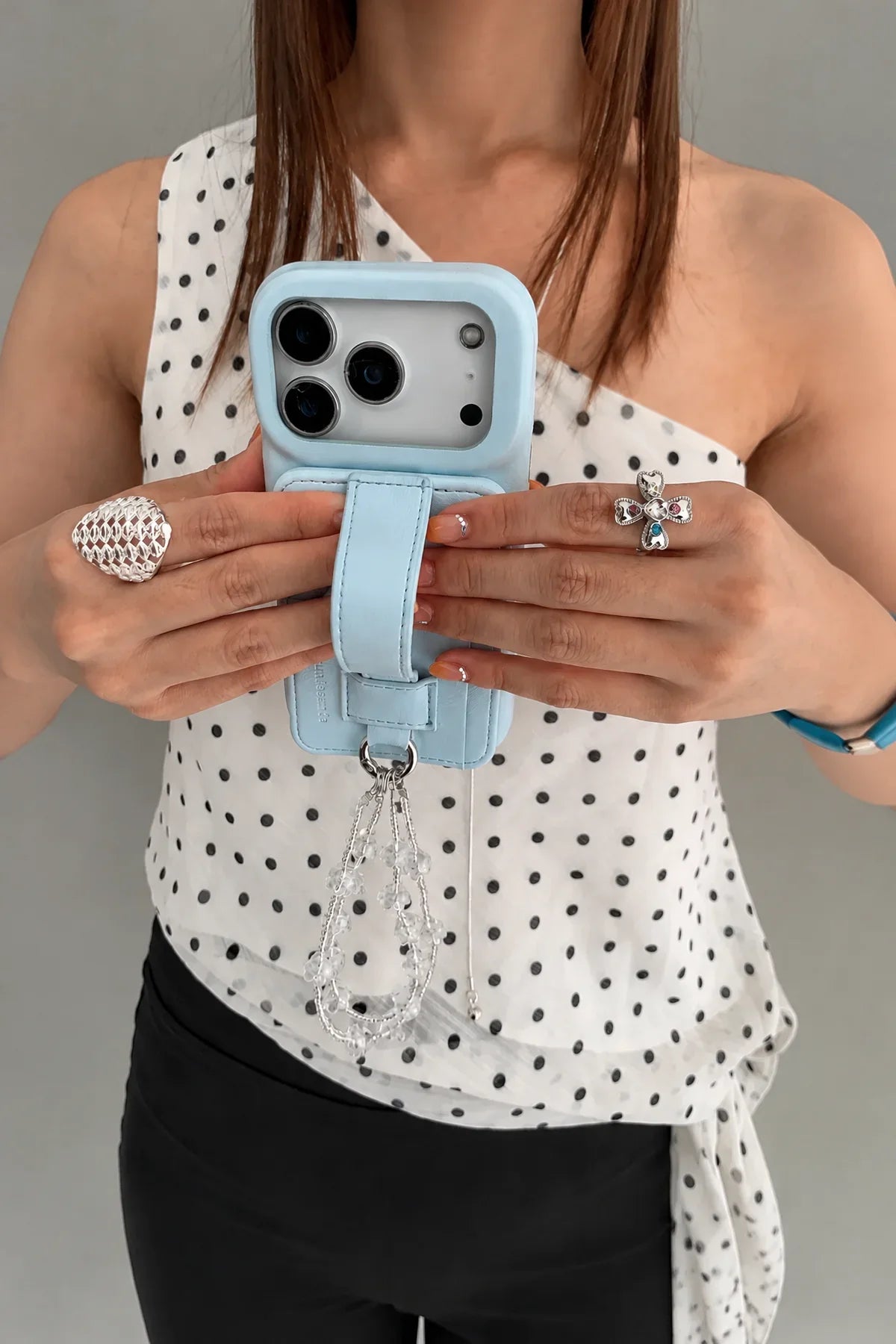 Handheld Muse Blue Leather-Look Phone Case