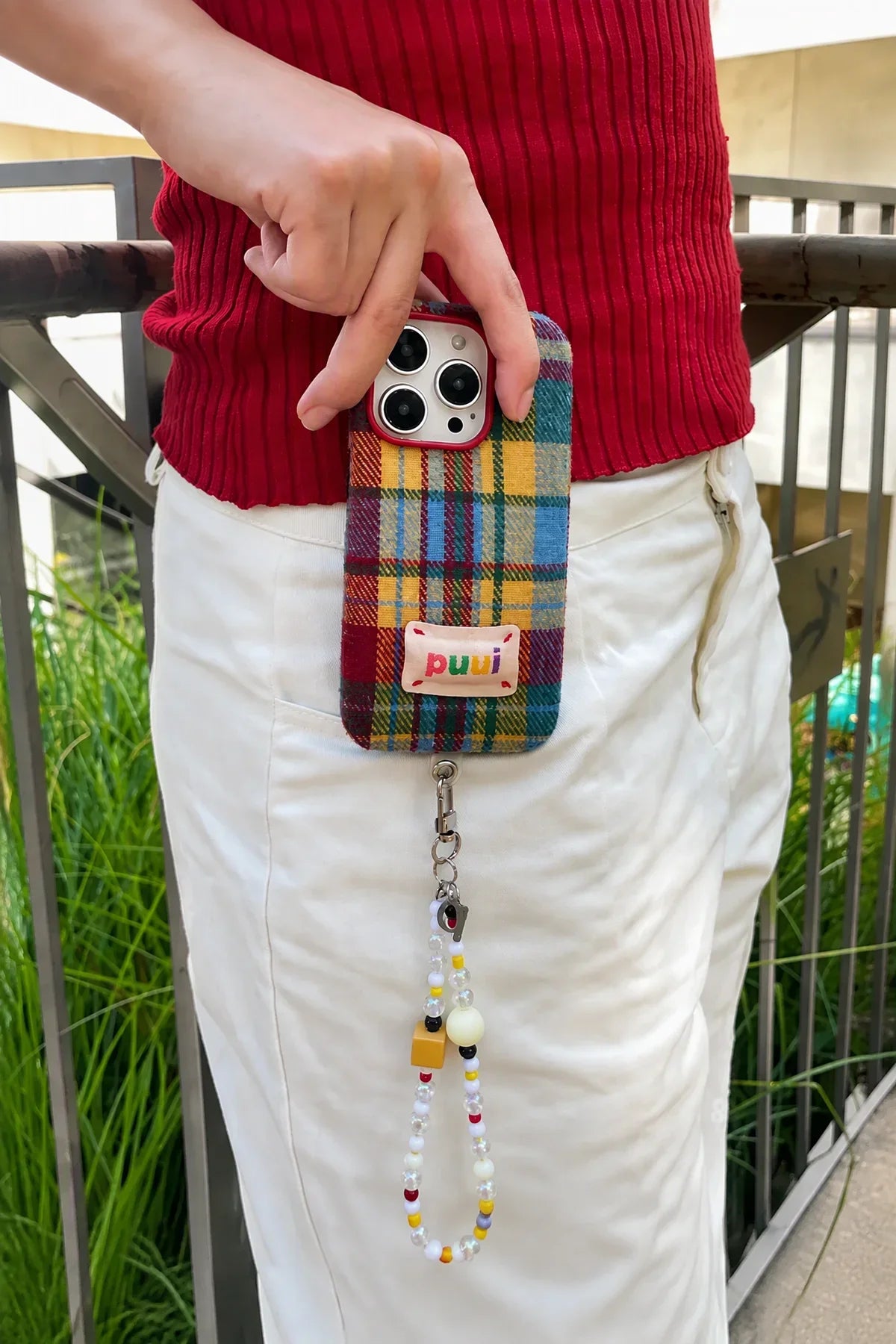 Studio Picnic Red Plaid Fabric Phone Case