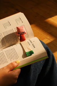 Reading Nook Gingham Fabric Plush Bookmark