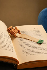 Reading Nook Gingham Fabric Plush Bookmark
