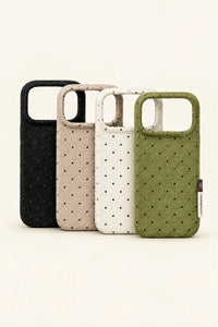 Pillow Talk Dotted Plush Fabric Phone Case
