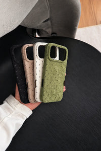 Pillow Talk Dotted Plush Fabric Phone Case