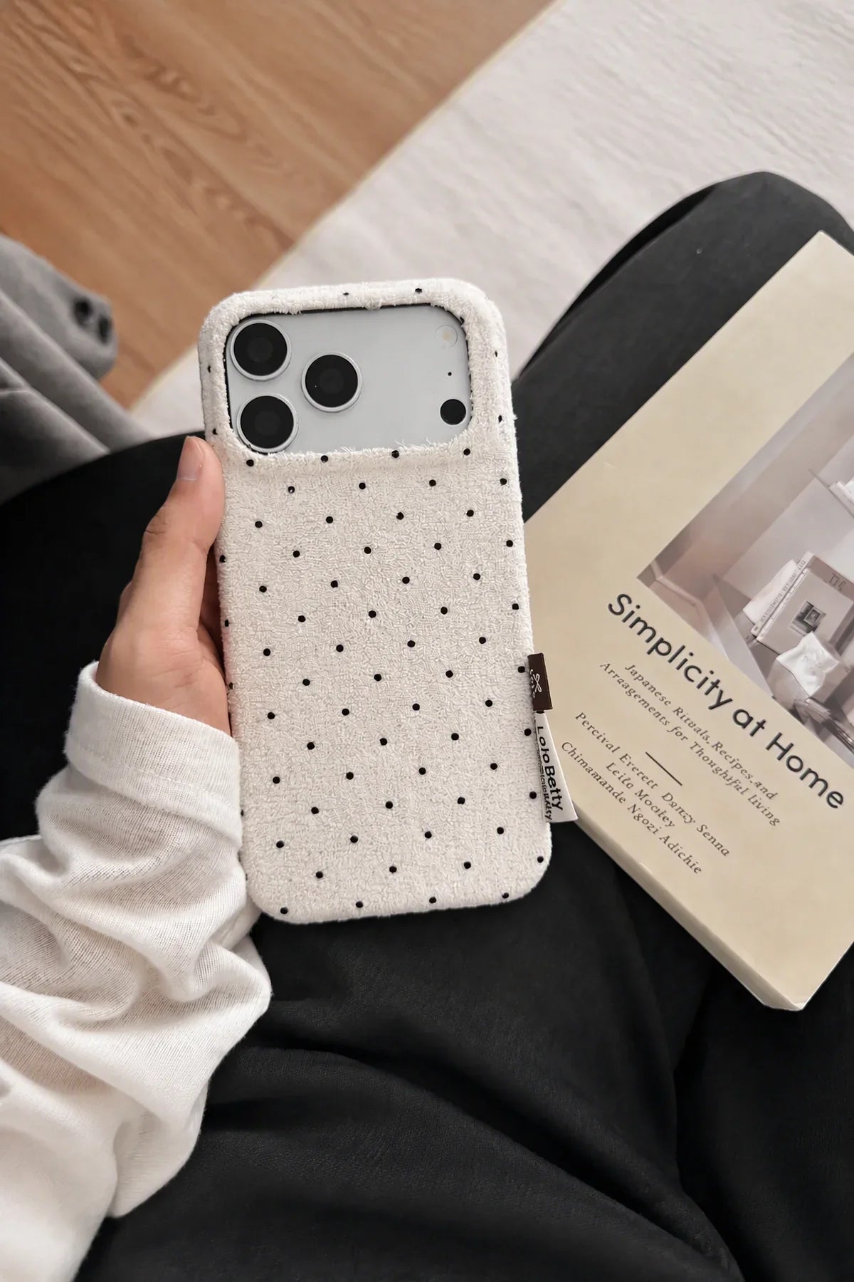 Pillow Talk Dotted Plush Fabric Phone Case