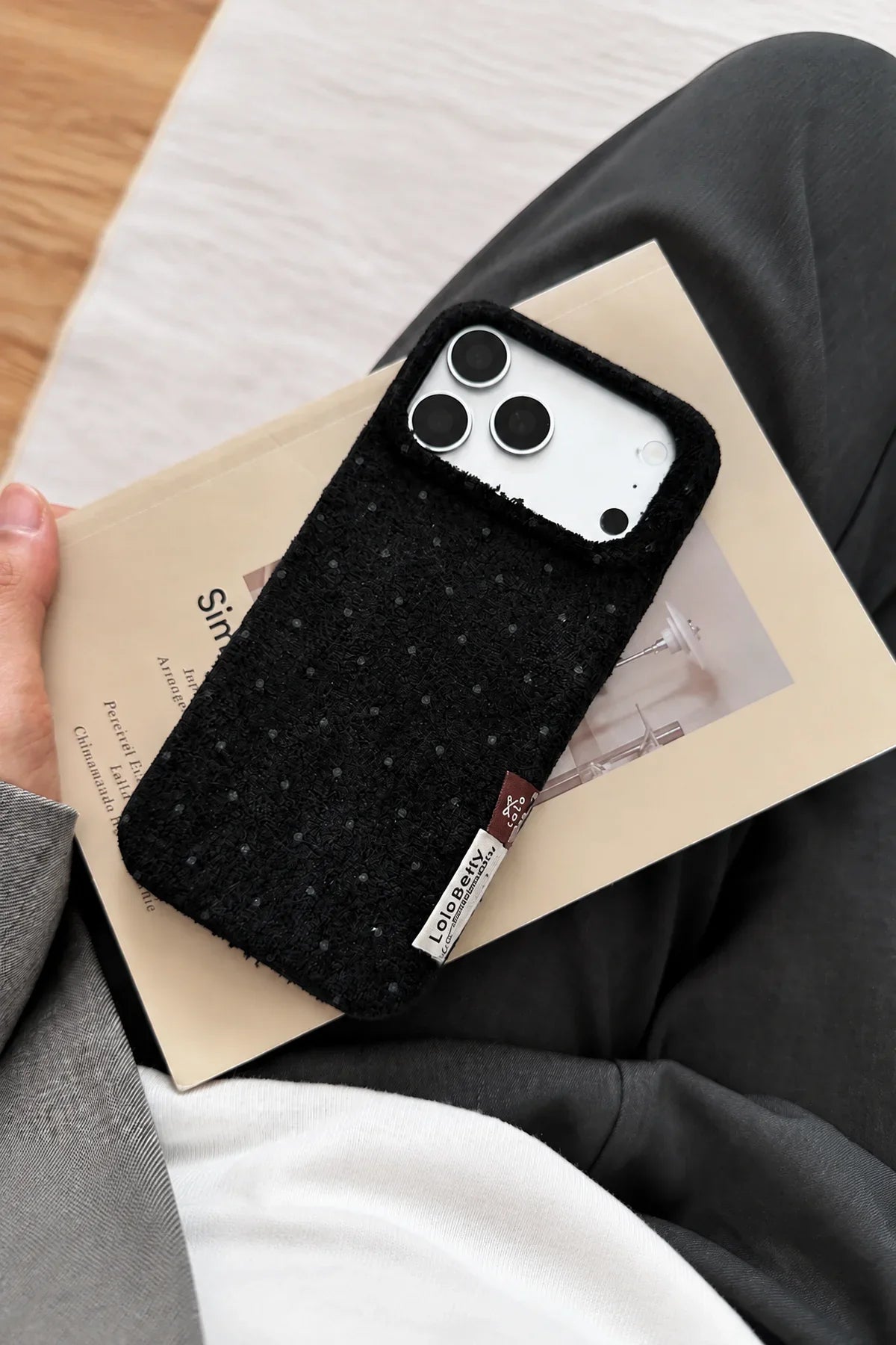 Pillow Talk Dotted Plush Fabric Phone Case