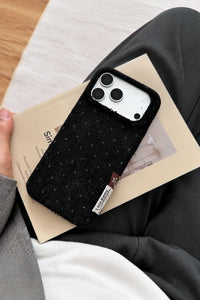 Pillow Talk Dotted Plush Fabric Phone Case