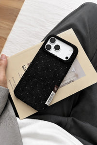 Pillow Talk Dotted Plush Fabric Phone Case
