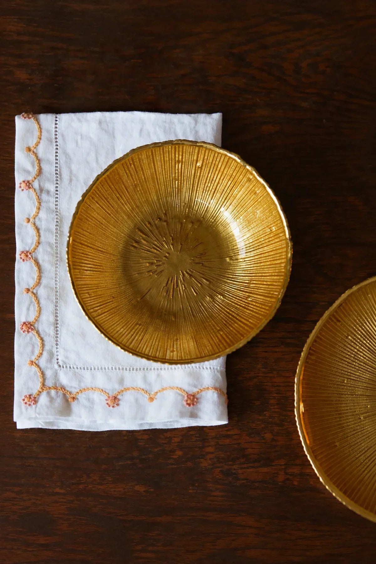 Solar Flare Gold Glass Dinnerware Set