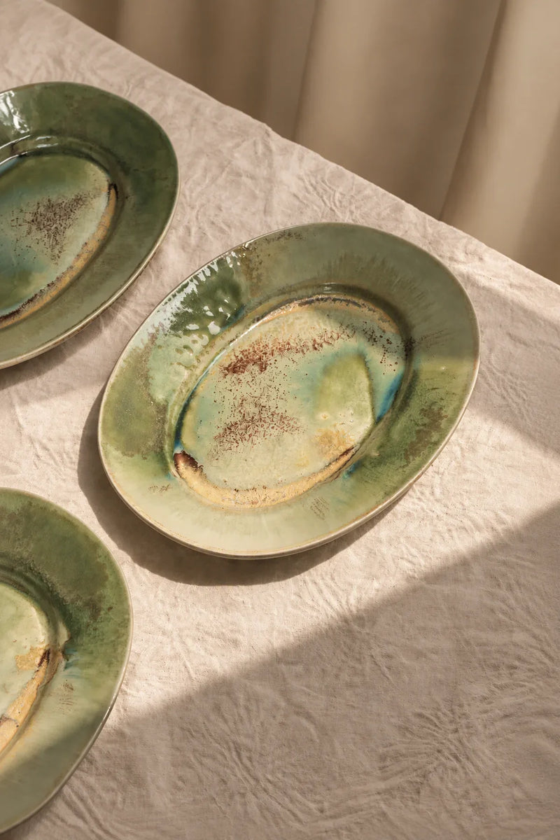 Tide Pool Green-Blue Ceramic Serving Platter