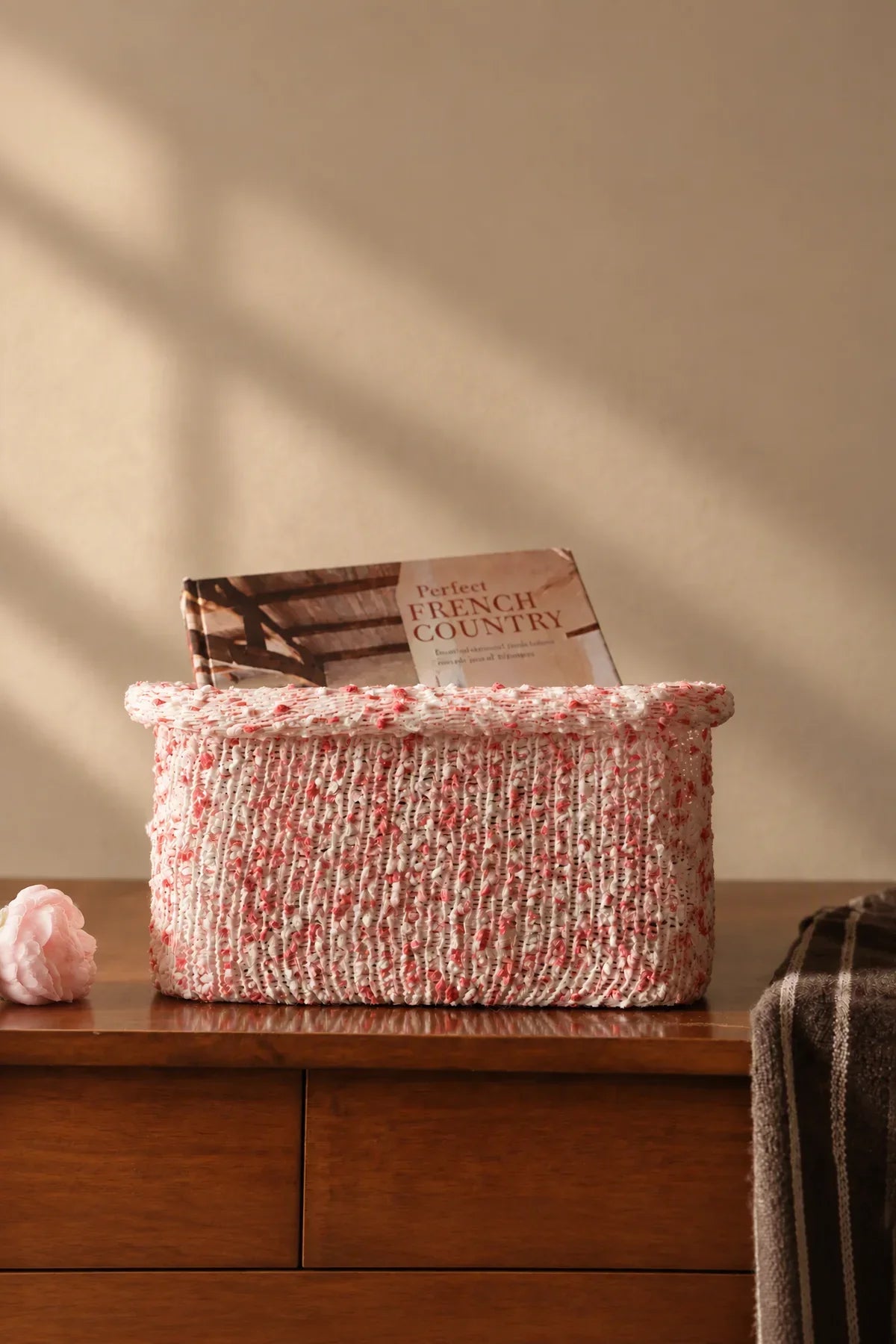 Berry Confetti Pink Knitted Storage Basket