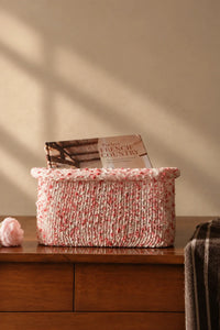 Berry Confetti Pink Knitted Storage Basket