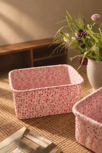 Berry Confetti Pink Knitted Storage Basket
