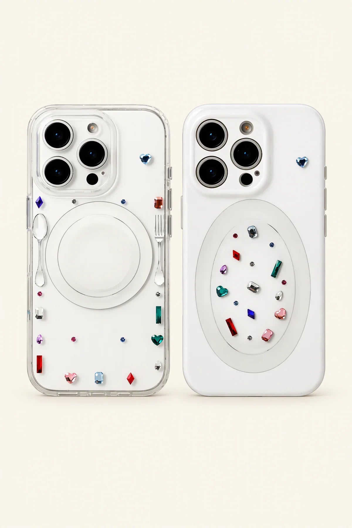 Diamond Dining White Plastic-Look Phone Case