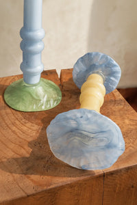 Pastel Totem Marbled Glass Candle Holder