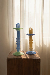 Pastel Totem Marbled Glass Candle Holder