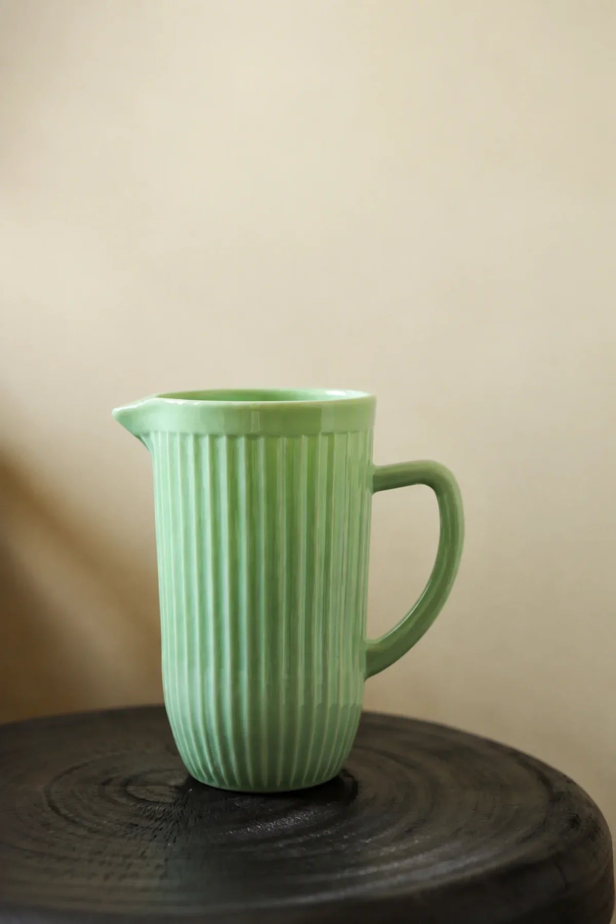 Garden Border Mint Glass Pitcher and Cup Set