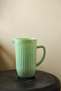 Garden Border Mint Glass Pitcher and Cup Set