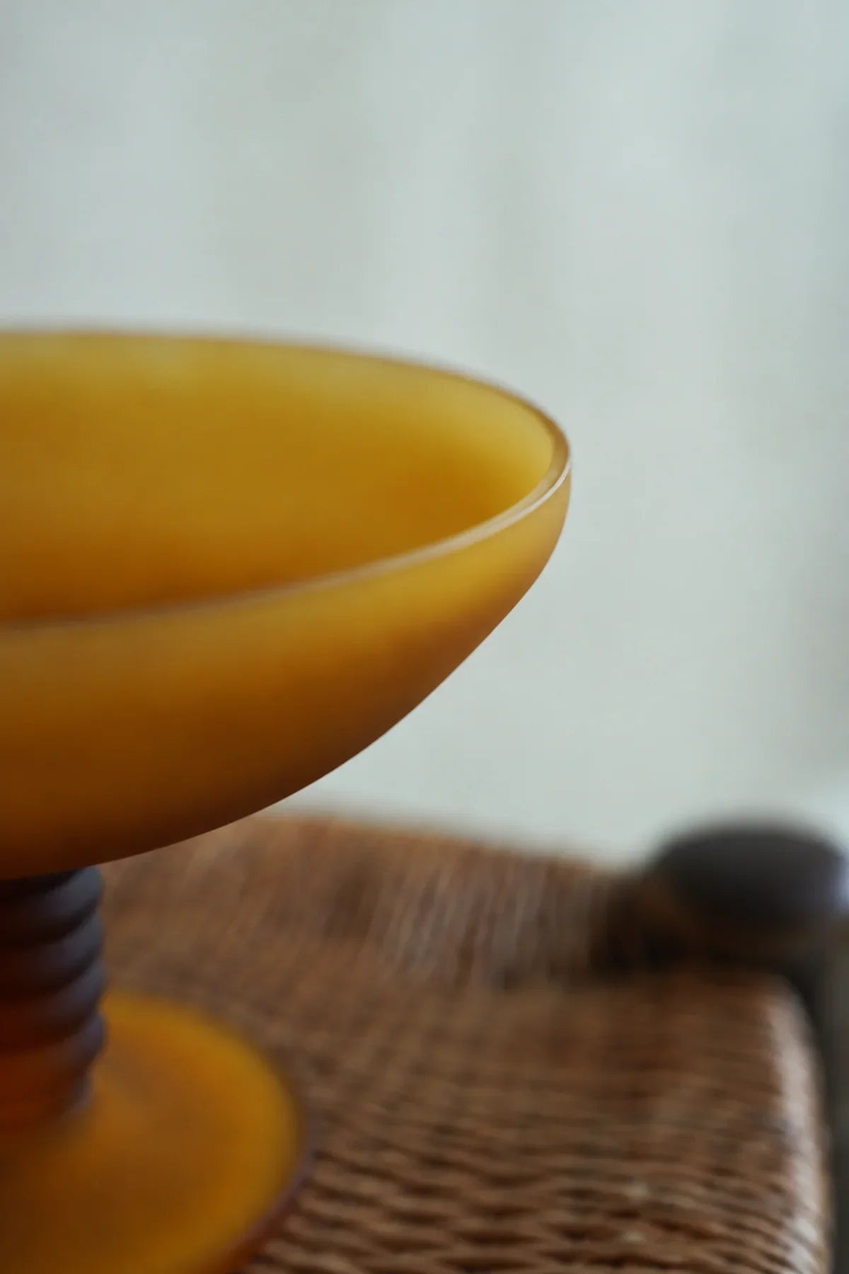Golden Hour Amber Frosted Glass Fruit Bowl