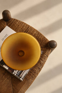 Golden Hour Amber Frosted Glass Fruit Bowl