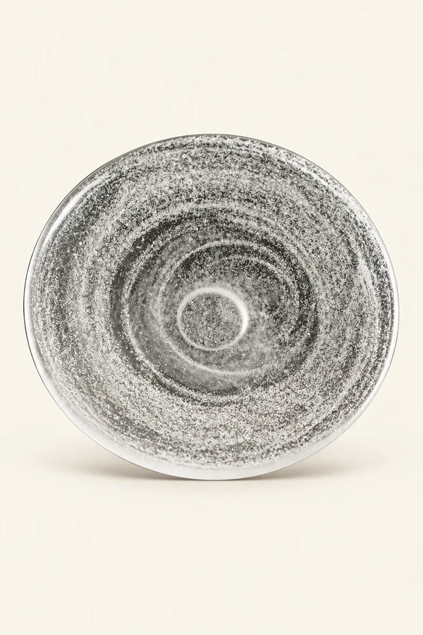 Moonlit Frosted Clear Glass Dessert Plate