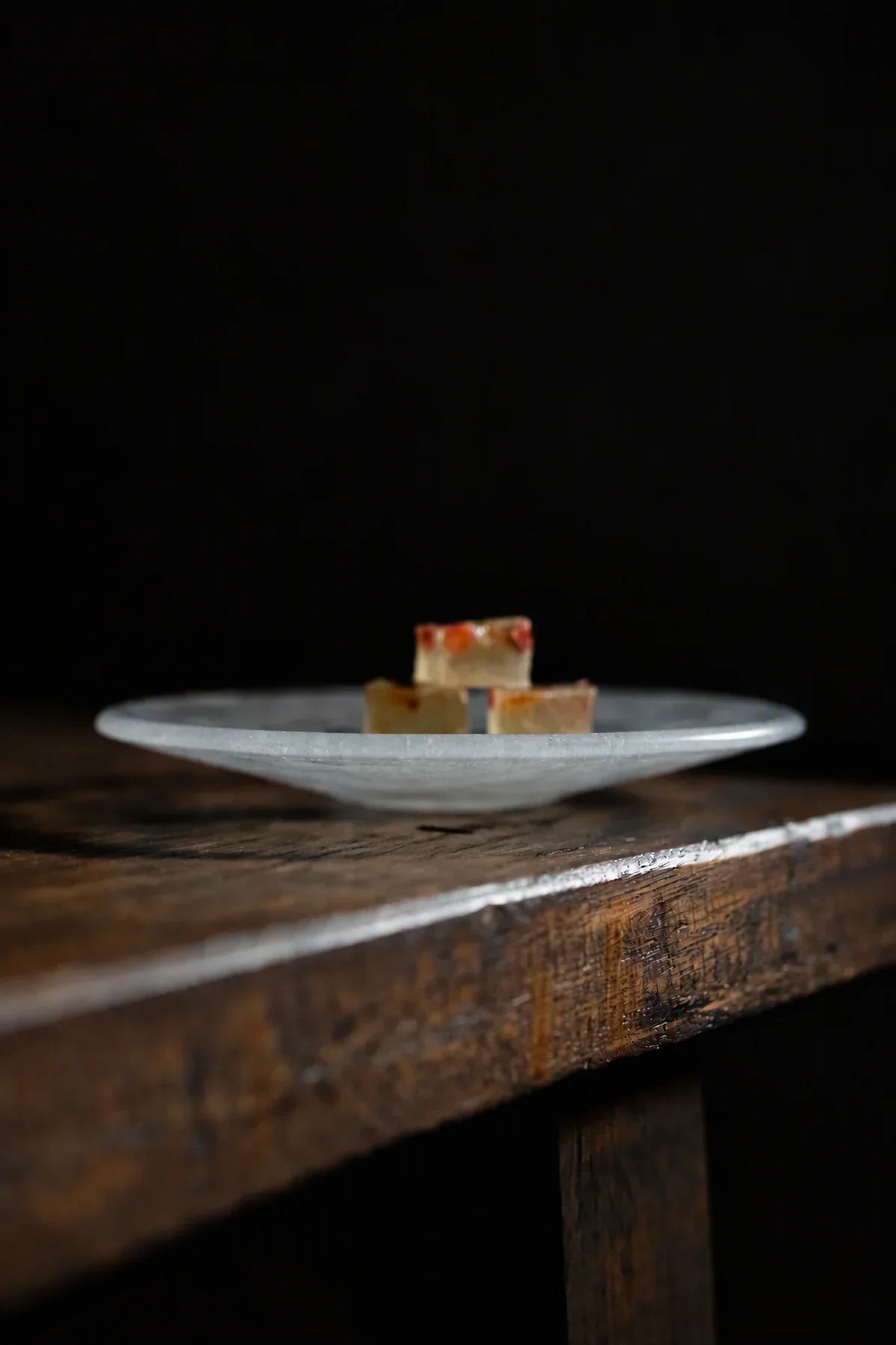 Moonlit Frosted Clear Glass Dessert Plate