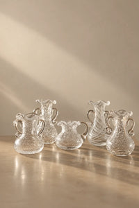 Ribbon Dance White Spiral Glass Flower Vase