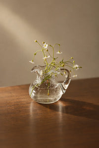 Ribbon Dance White Spiral Glass Flower Vase