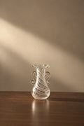 Ribbon Dance White Spiral Glass Flower Vase