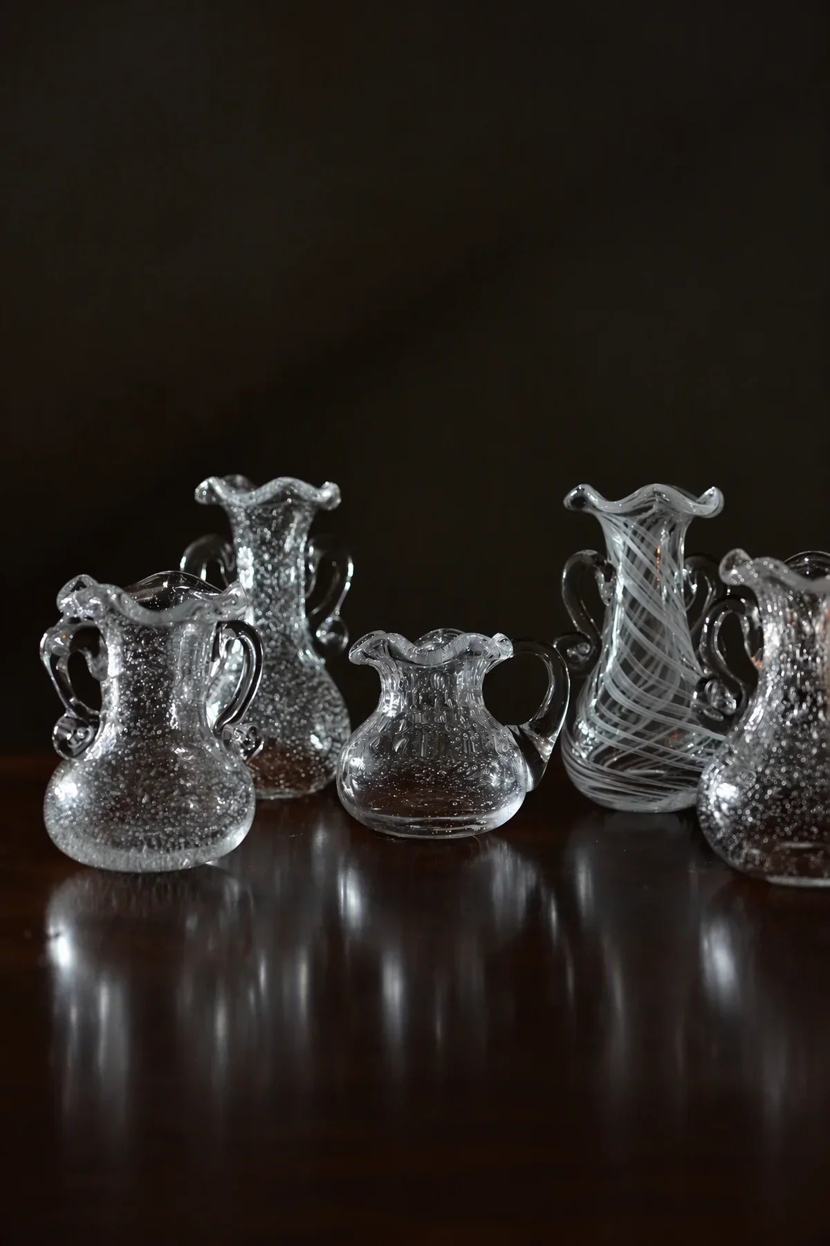 Ribbon Dance White Spiral Glass Flower Vase