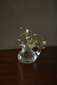 Ribbon Dance White Spiral Glass Flower Vase