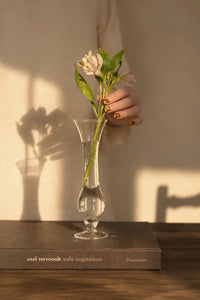 Petal Flare Clear Glass Bud Vase