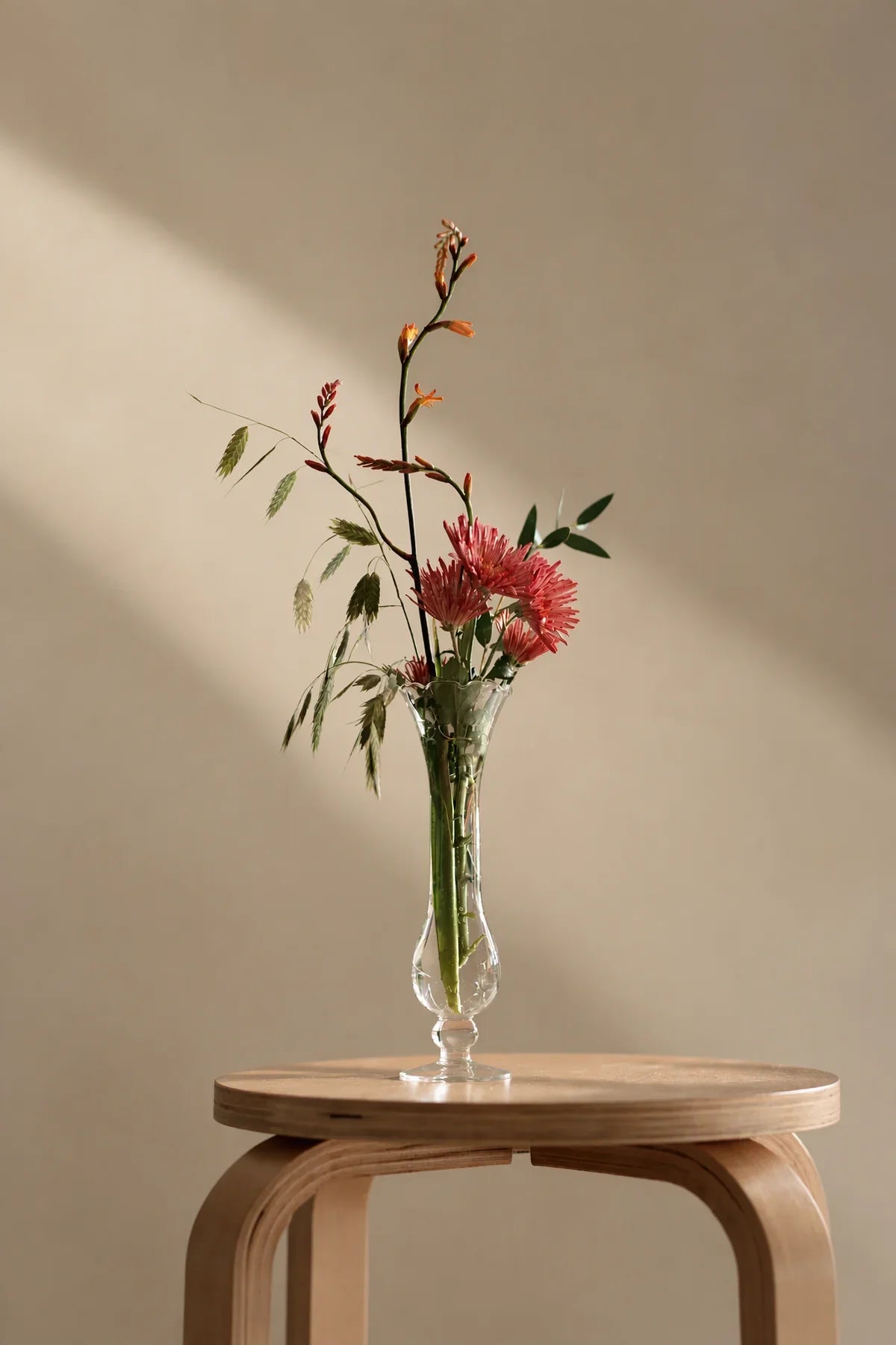 Petal Flare Clear Glass Bud Vase