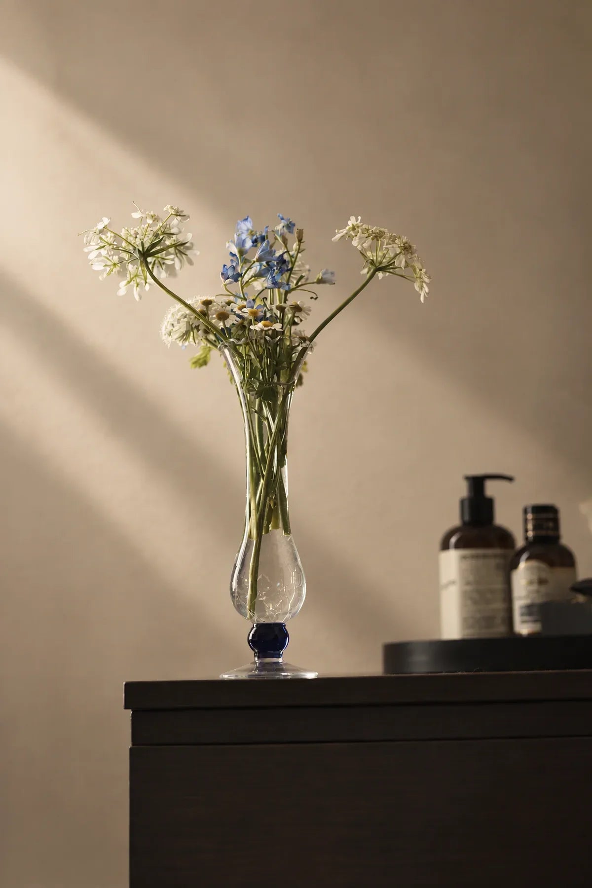 Petal Flare Clear Glass Bud Vase