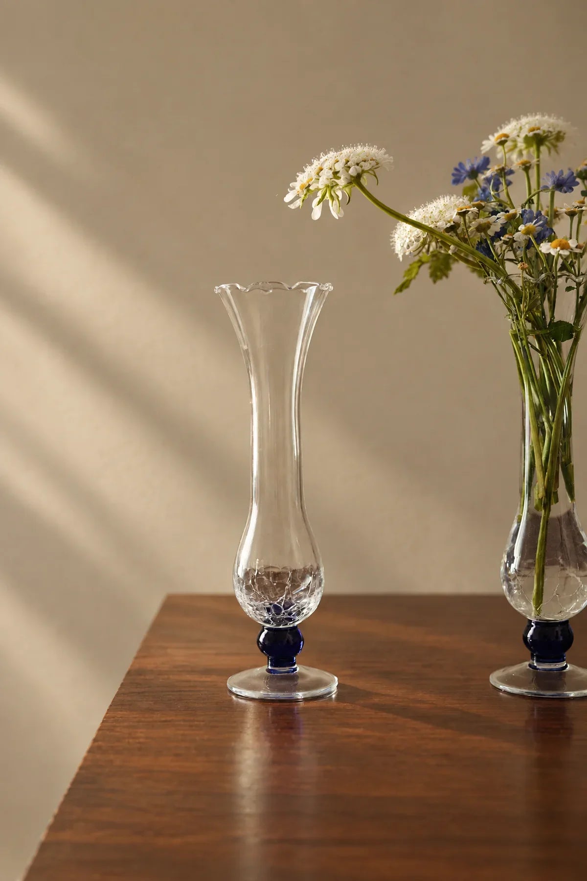 Petal Flare Clear Glass Bud Vase