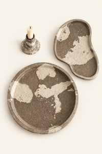 Earth Fragment Mottled Fiber-Look Serving Tray