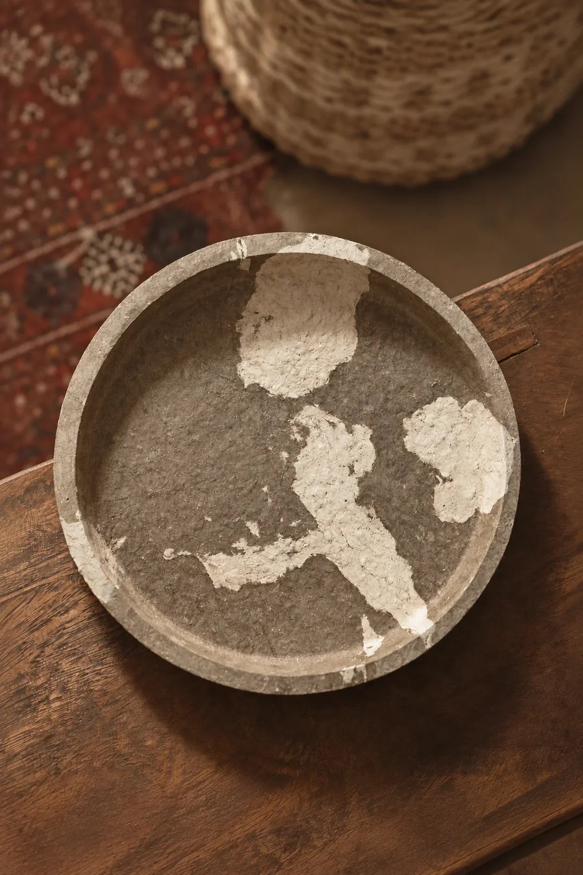 Earth Fragment Mottled Fiber-Look Serving Tray