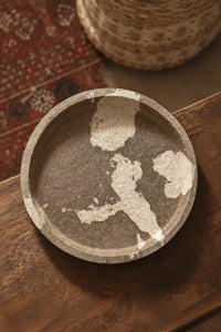 Earth Fragment Mottled Fiber-Look Serving Tray
