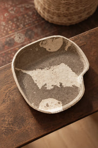 Earth Fragment Mottled Fiber-Look Serving Tray